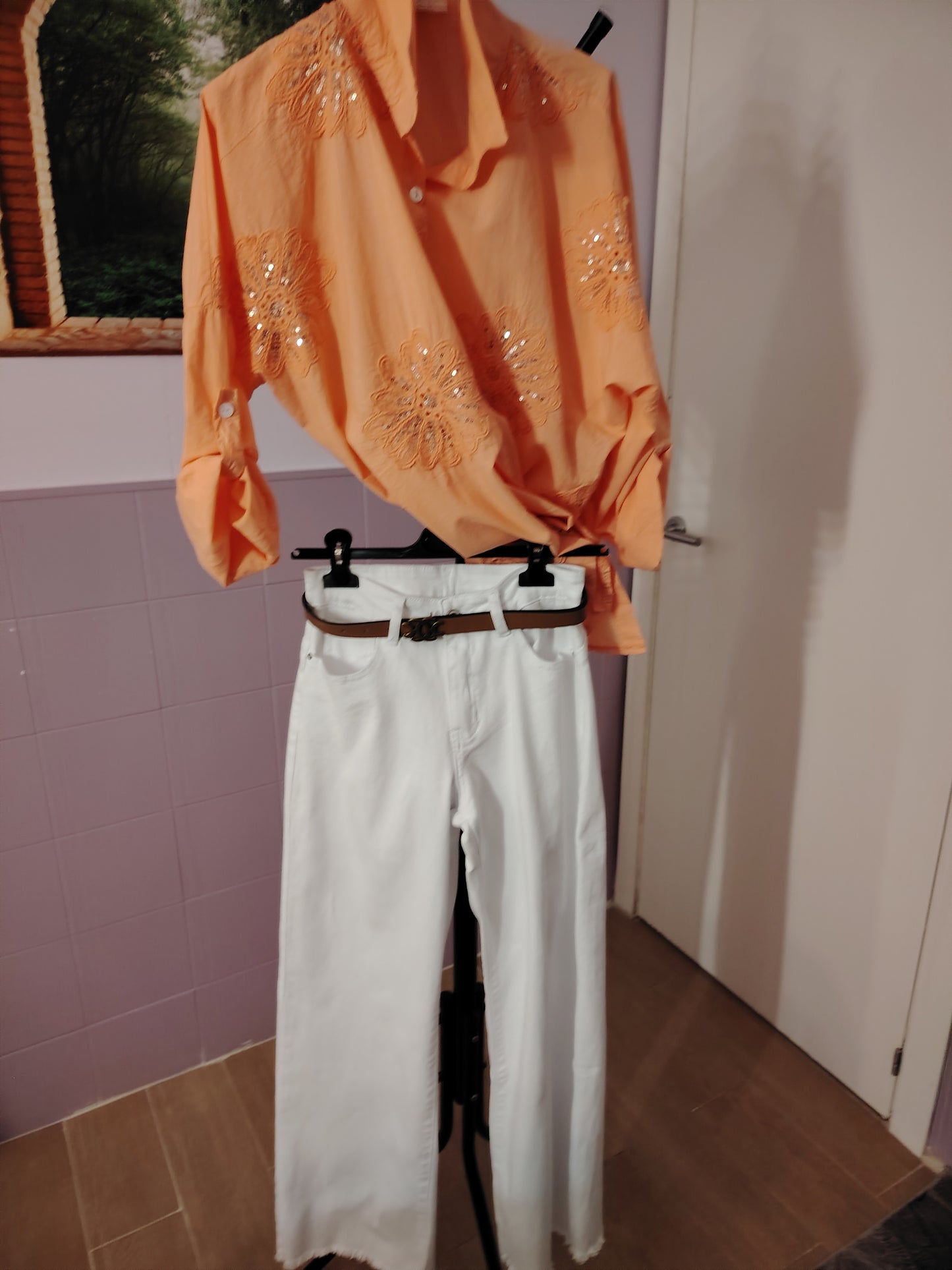 Pantalón tejano blanco