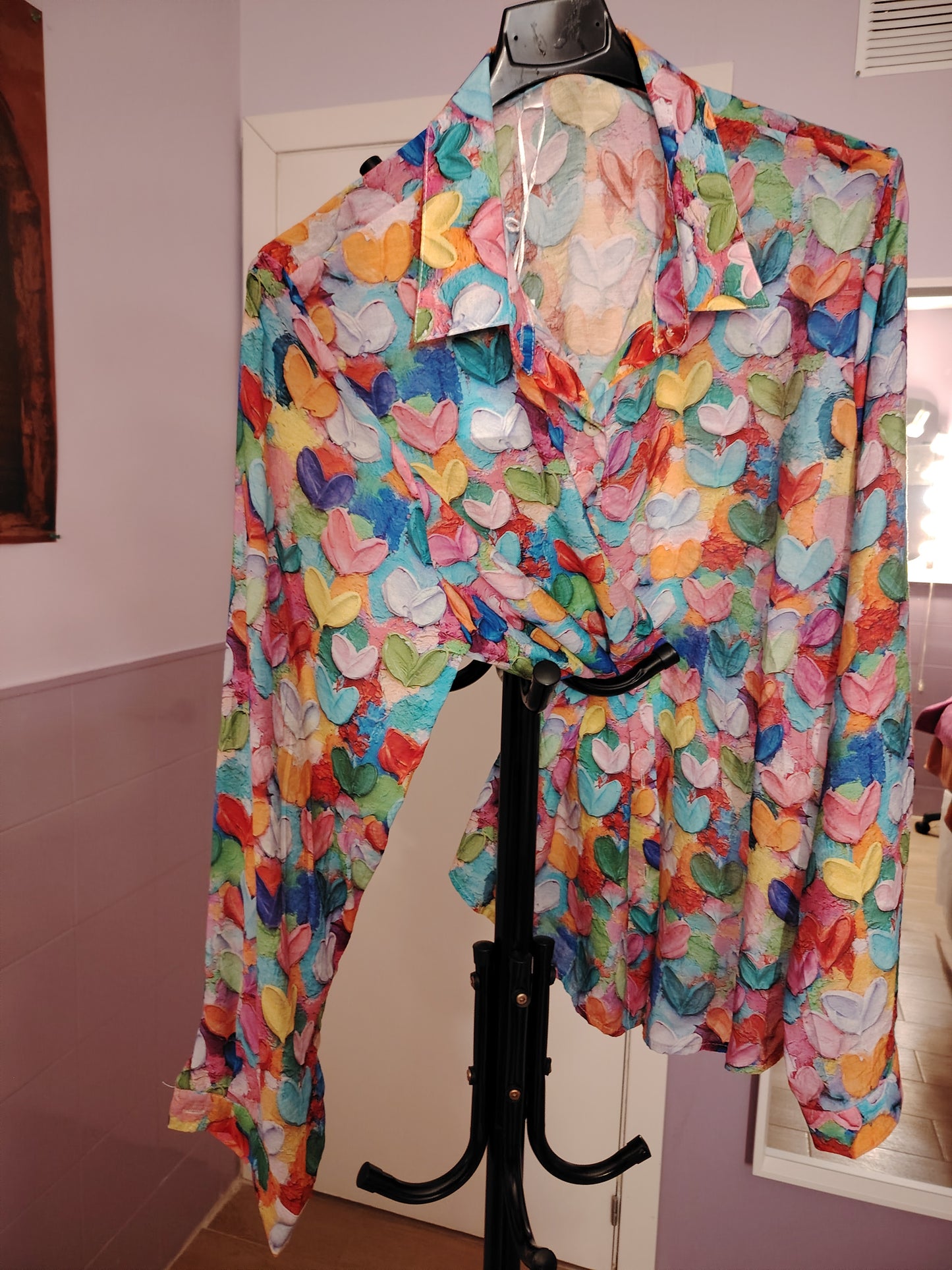 Camisa flores multicolor