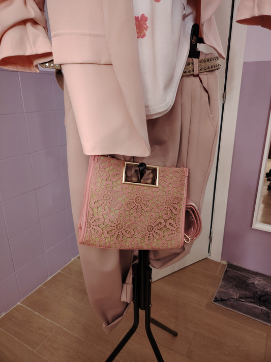 Bolso crochet rosa